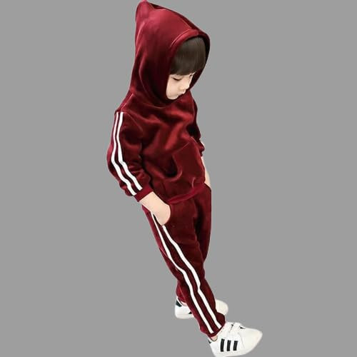 SPO151-RLG Baby Boys & Baby Girls Velvet Casual Track Suit Stylish & Regular Fit Track Suit Sweatshirt Joggers Tracksuit Combo