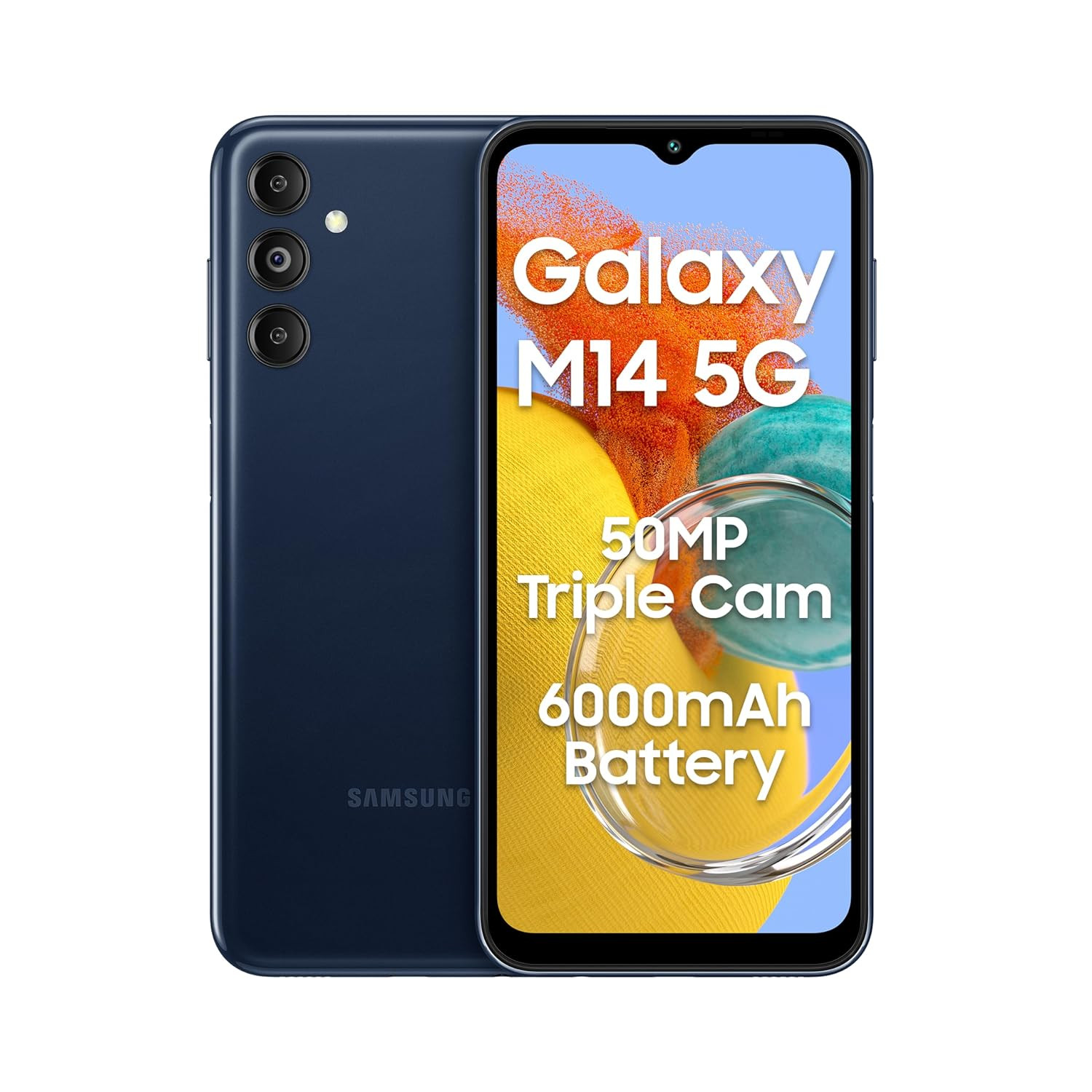 SPO604-Samsung Galaxy M14 5G (Berry Blue,4GB,128GB)|50MP Triple Cam|Segment's Only 6000 mAh 5G SP|5nm Processor
