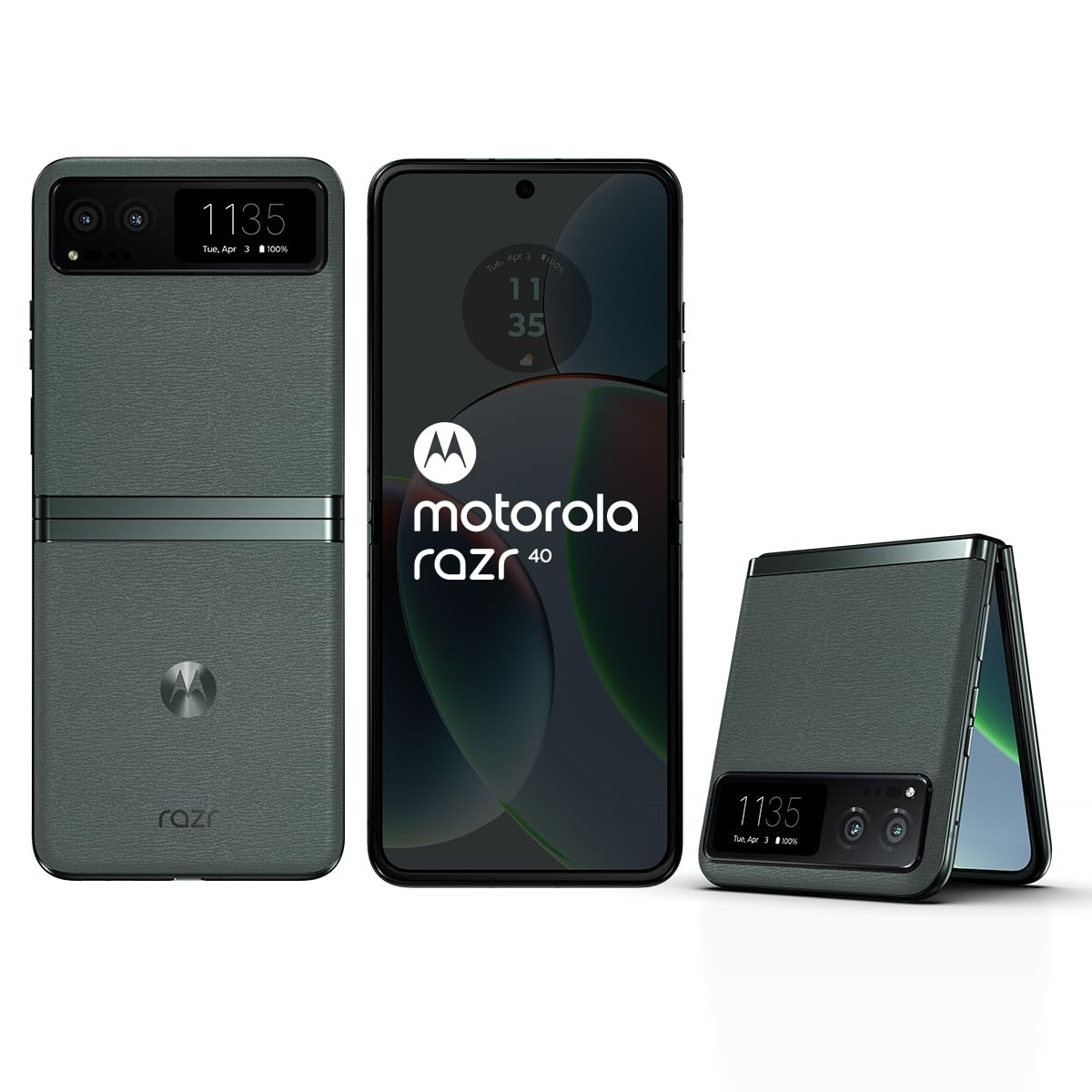 SPO618-Motorola razr 40 (Sage Green, 8GB RAM, 256GB Storage) | External AMOLED Display | 6.9" AMOLED 144Hz Display | 64MP Main Camera | Android 13