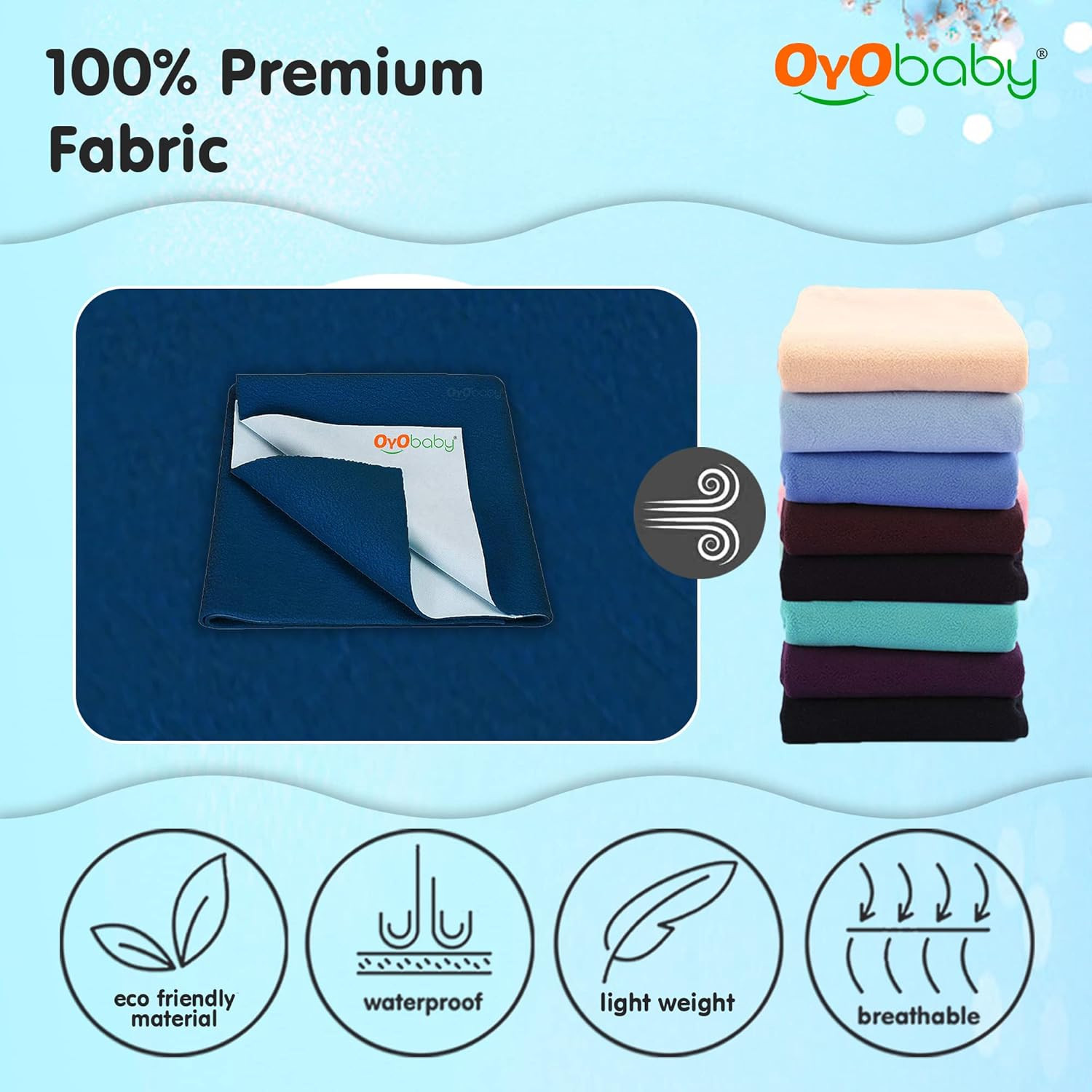 OYO BABY Extra Absorbent Waterproof Baby Dry Sheet | Quick Dry Sheet for New Born Baby Bed Protector, Soft & Breathable Rubber Sheet for Bed (Grey + Salmon Rose, Small Combo 2)