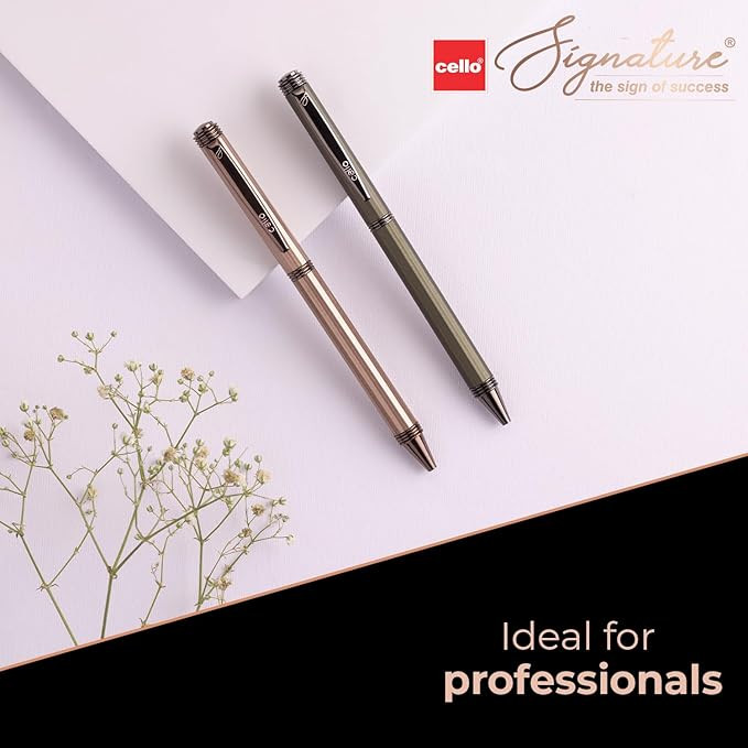Cello Signature Terra Ball Pen|Blue Ink|1 Ball Pen|Trendy Executive Body Colour|Premium Metal Pens for Office Use| Stylish Gifts for Christmas and New Year|Gifts for Men and Women