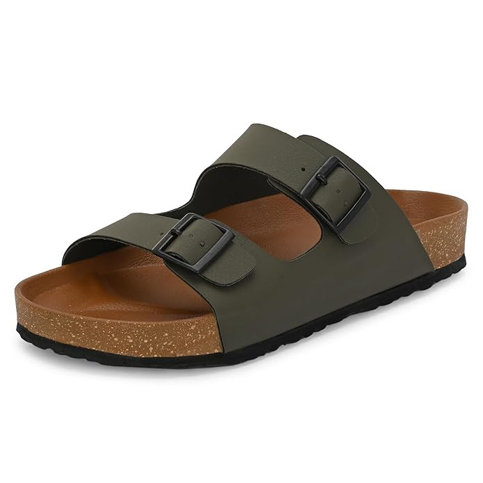 Centrino Sandals for Men | Berkin-Style Slip-On Casual Sandal with Open Toe Design | Comfortable PU Footbed, Arch Support & Lightweight On-Grip Sole for Outdoor Wear (7313)