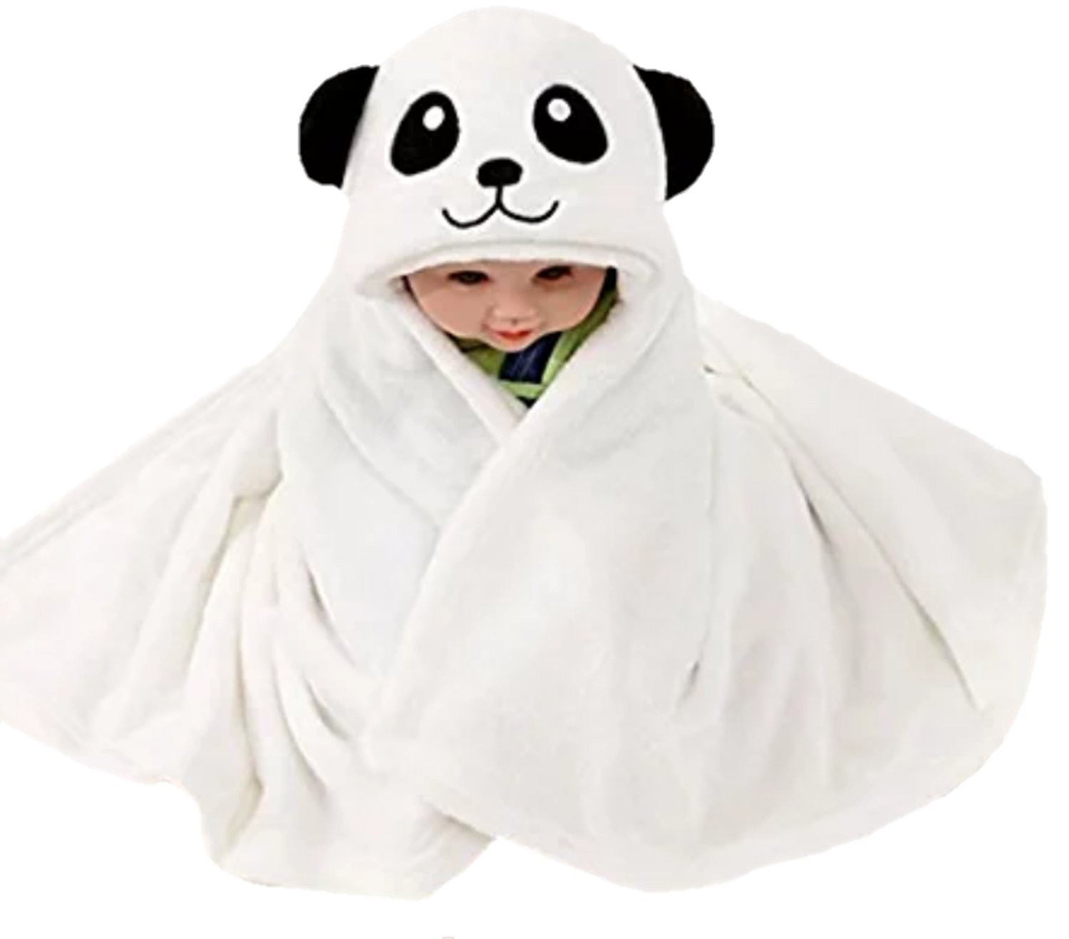 BRANDONN All in 1 Ultrasoft Luxury Hooded Funny Caps Wrapper/Baby Bath Towel/Baby Blanket
