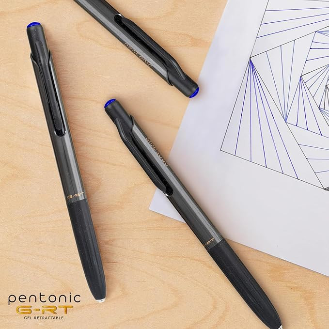 Pentonic G-RT 0.7 mm Gel Pen Blister Pack | Blue Ink | Pack of 3