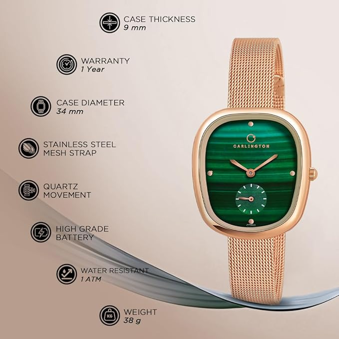 Carlington Iconic 2048 Analog Watches for Women with Premium mesh Strap, Scratch-Resistant Dial, and Water-Resistant Body – Elegant Watches for Women and Girls