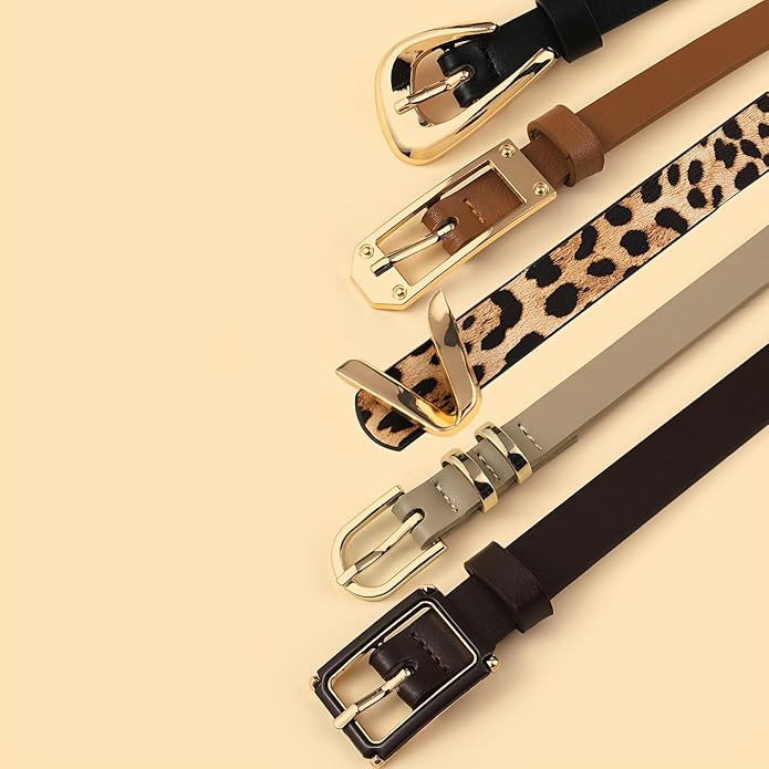 Shining Diva Fashion Leather Belts For Women And Girls 5 Pcs Combo Stylish Waist Belt For Dresses Jeans (16909LB)