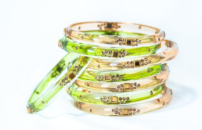 Swara Creations Multicolor Glass Bangles set for Women/Zirconia stonework bangles/glossy finish perfect for festival wedding occassions(8Pcs)(SKU273)