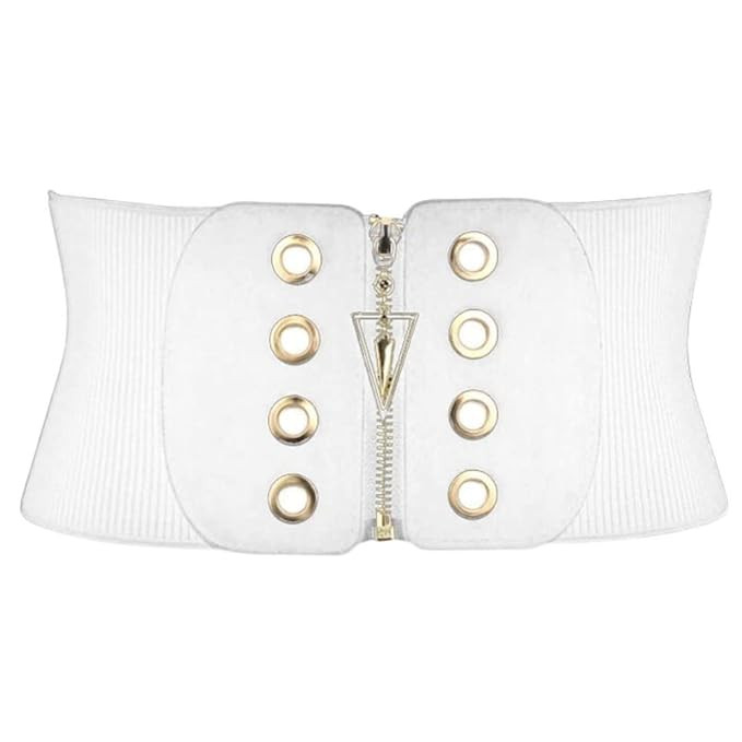 REDHORNS Fabric Elastic Waist Belt for Women Dresses Triangle Locket Design Stretchy Corset Belt for Ladies Saree - Free Size (LD154)