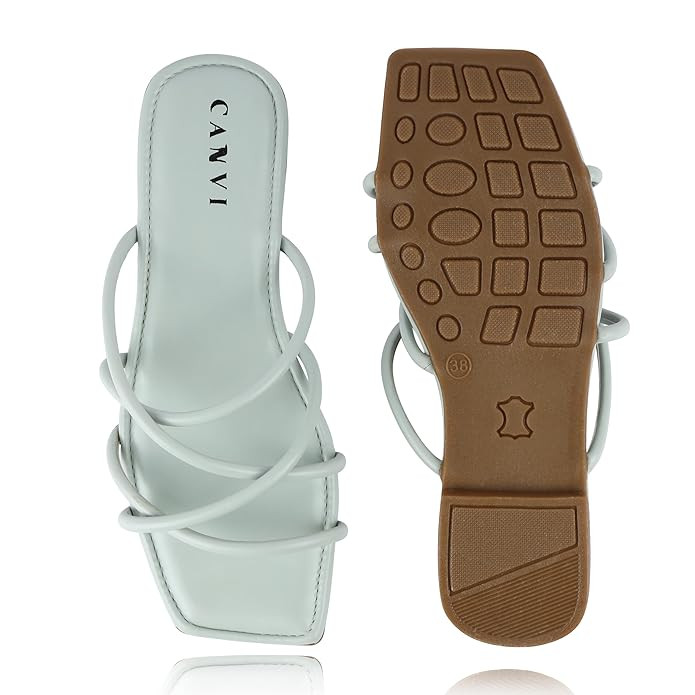 CANVI Stylish | Fancy | Comfortable Slide Sandals Slip On Flat Flip Flop Thong Sandals Casual Sandals Ethnic Flats Sandals for Women and Girl