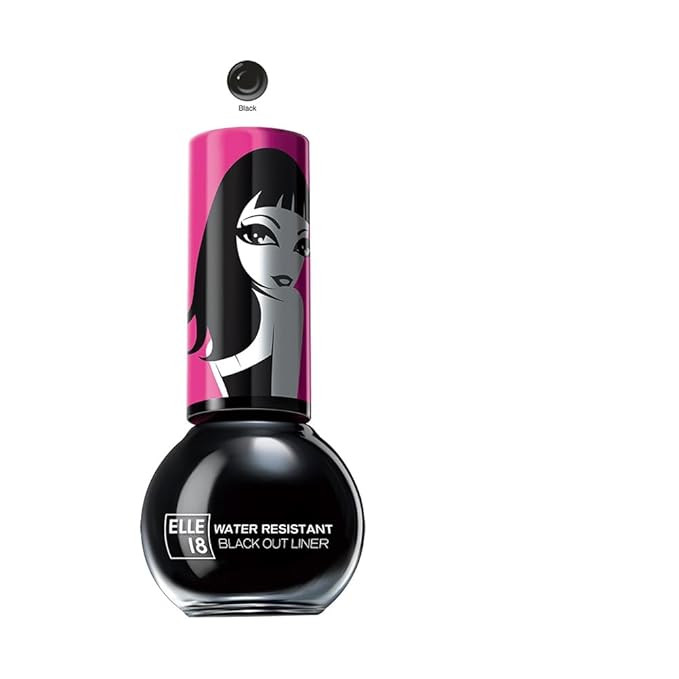 Elle 18 Water Resistant Black Out Eye Liner|| Black|| 5 ml