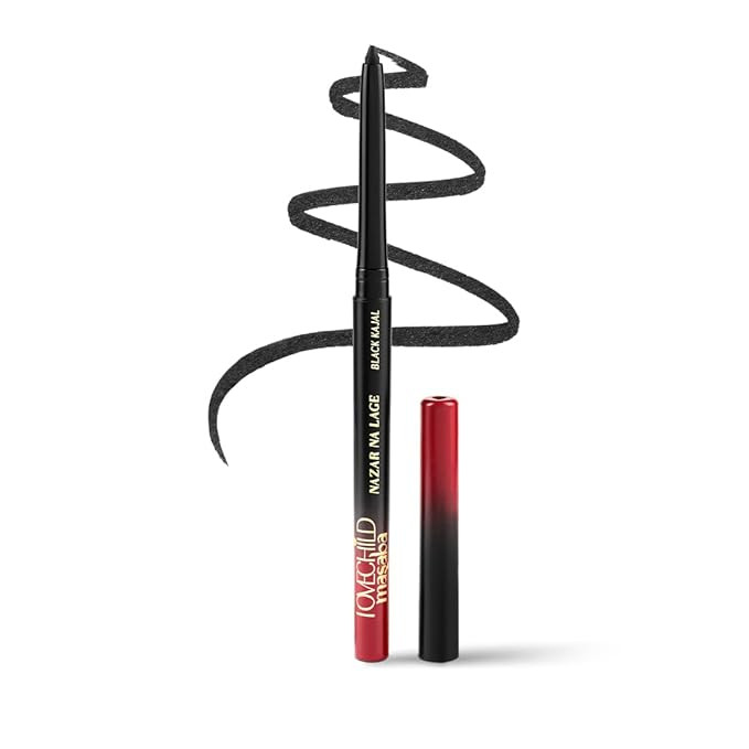 LoveChild Masaba Kajal Pencil Coal Black Matte - Smudge-proof & Waterproof, Long-lasting Deeply Pigmented Eyeliner for Women, Makeup Essential (0.36g)