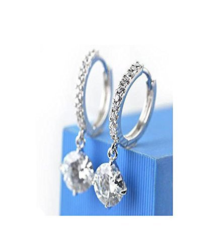 Shining Diva Fashion 18K Gold Plated Fancy Austrian Crystal Bali Earrings for Women & Girls