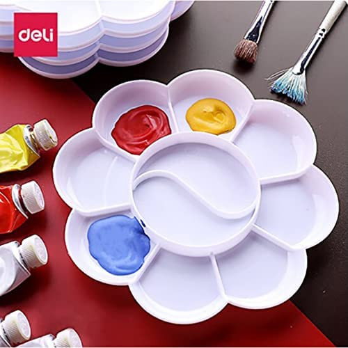 53ARTS 2 Pcs Small Flower Shape Watercolor Color Mixing Palette, Painting Accessories, Color Plate, Acrylic Paint Tray for Painting (White, Flower)