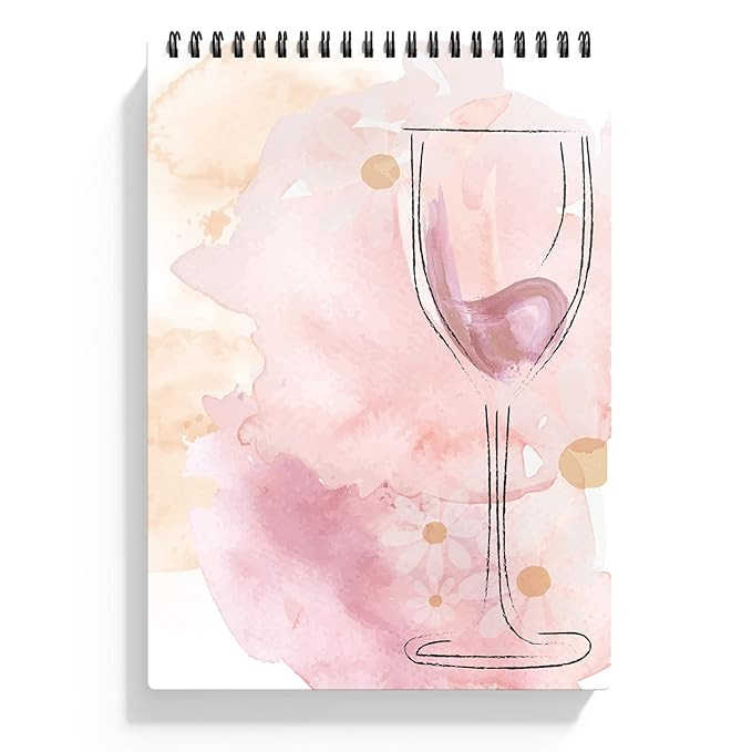 Factor Notes Watercolour Book: A5, 300 GSM Paper, 24 Pages with Perforation, Wiro Bound (Wine Glass)