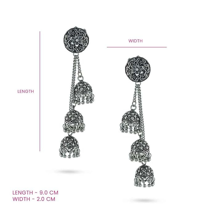Gargi by P.N. Gadgil and Sons | Utsaav Collection | Oxidised Jhumka Earrings | Gifts for Girlfriend, Women & Girls