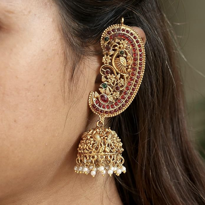 Shining Diva Fashion Latest Stylish Fancy Traditional Peacock Jhumka Jhumki Earrings for Women and Girls