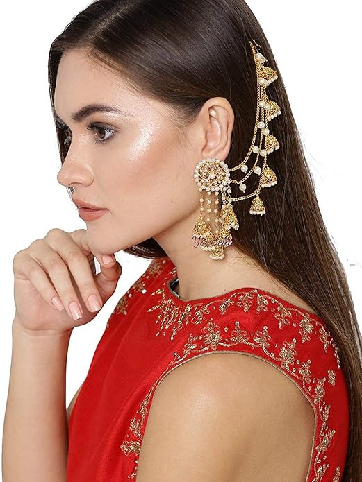 YouBella Jewellery Gifts Stylish Latest Traditional Pearl Ear rings Gold Plated Jhumkas Jhumki earrings for Girls and Women