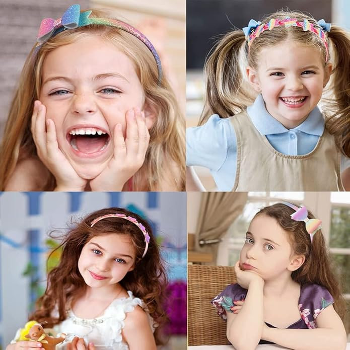 Shining Diva Fashion 6 PCS Latest Stylish Headbands Hairband Hair Bands for Kids Girls Teens Women Baby Glitter Bow Heart Star Hair Accessories Birthday Gifts for Women (16010hb)
