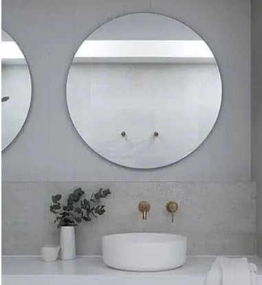 Round Shaped Frameless Mirror for Bathroom Wall – Decorative Wall Mount for Bedroom, Entryway & Living Room (1, 12 * 12 inch)