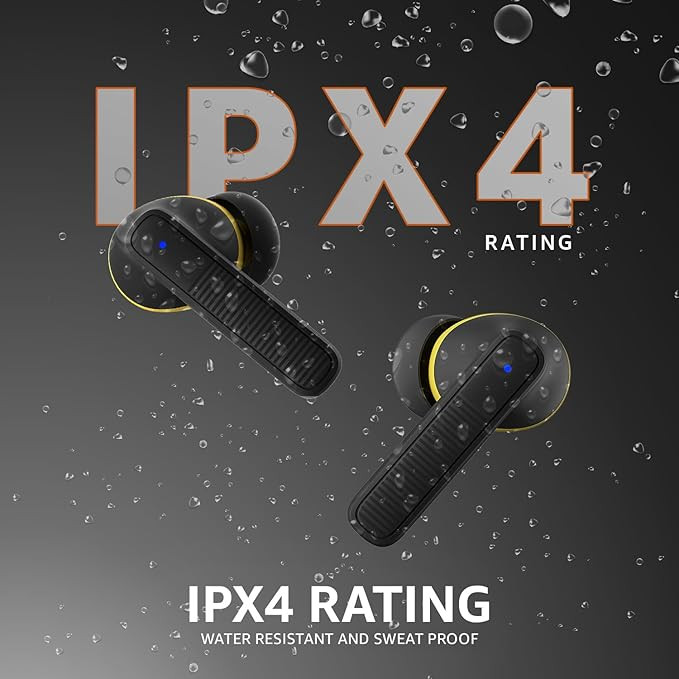 amazon basics TWS in-Ear Earbuds (AB-T17) with Fast Charging up to 70 Hours of Playtime | Dual 13mm Driver | IPX4 Water-Resistance | Bluetooth 5.3 | Charging Case with Mic | Touch Control (Green)