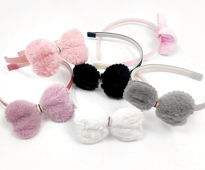 HOMEMATES 6 Pcs Korean Fashionable Fur Non Slip Hairband For Kids & Girls Styling Tools Barrette Thick Thin Short Hair Accessories
