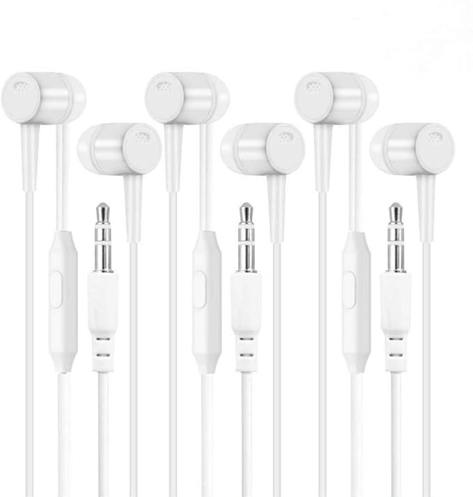 Meyaar DG-Beex Pack of 3 Headset with High Bass Headphones with Microphone, Earbuds Wired Stereo Earphones for All Smartphones (3 Black) (Set of 3 White)