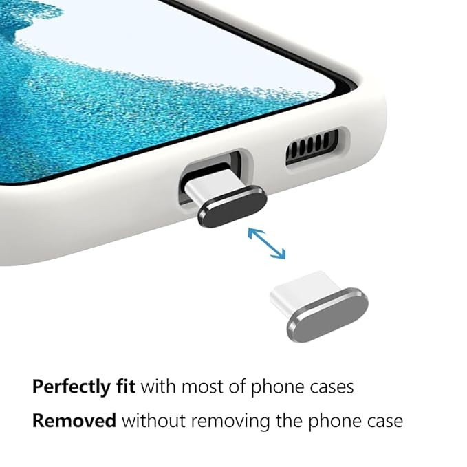 Usb C Dust Plug, 4 Pack Type C Anti Dust Plug Cover Charging Port Protector Cap With Cleaning Brush For iPhone 15 Series, Samsung Galaxy S22/S21/S20, Note 20/10, All Usb C Devices, Black