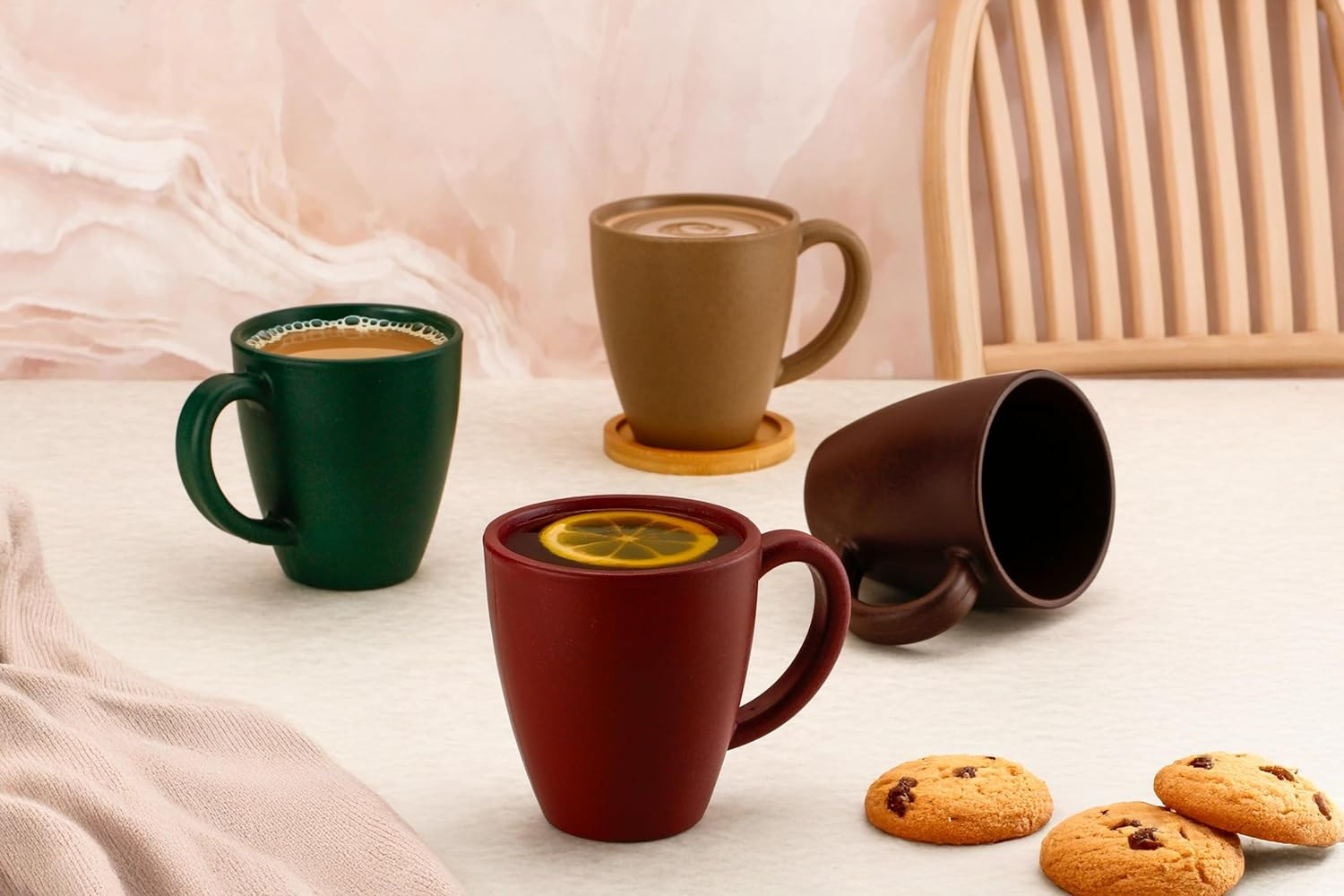 ClazKit Set of 2 Eco-Friendly Coffee Mugs | Rice Husk | Microwave Safe (Reheat Only) | Sustainable & Cute Cups for Tea, Coffee, Gifting