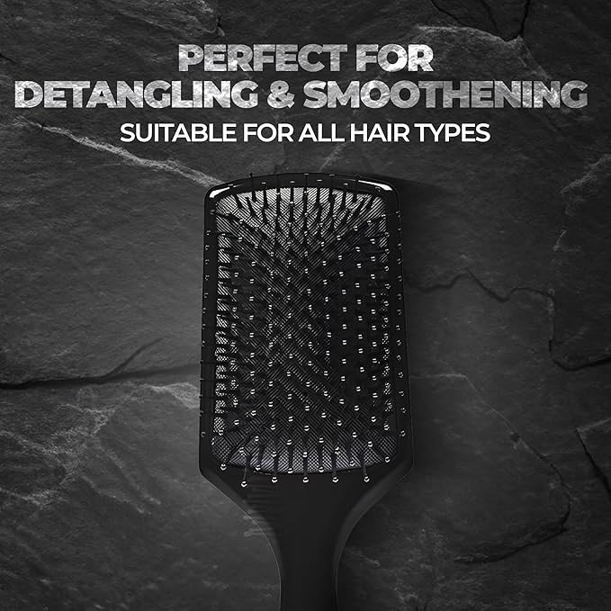 Beardo Detangling Hair Brush | Detangling curls, smoothening, frizz control, shine, paddle hair brush for men | Men Accessories | Hair comb for men | Lightweight - For All Hair Types