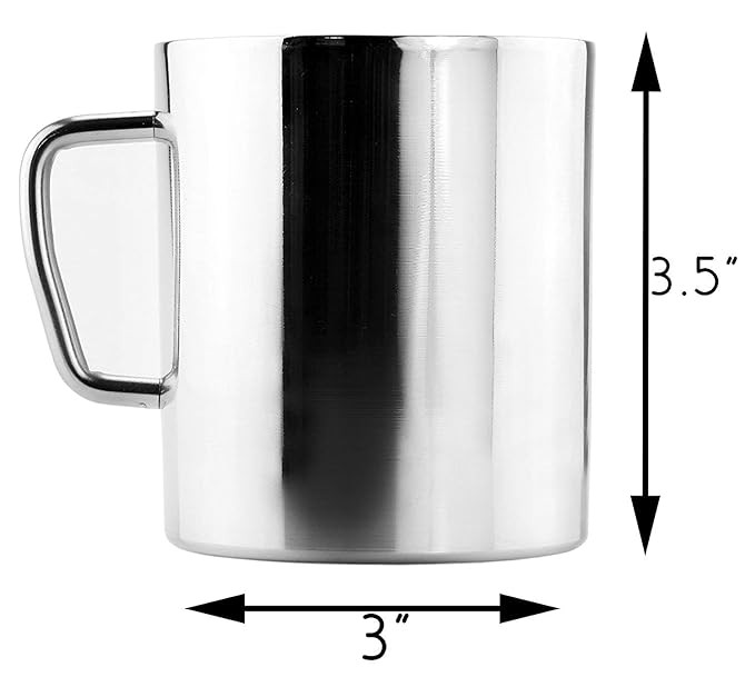 KC Stainless Steel Double Walled Coffee Mug Set of 2 (Capacity 250 ML)