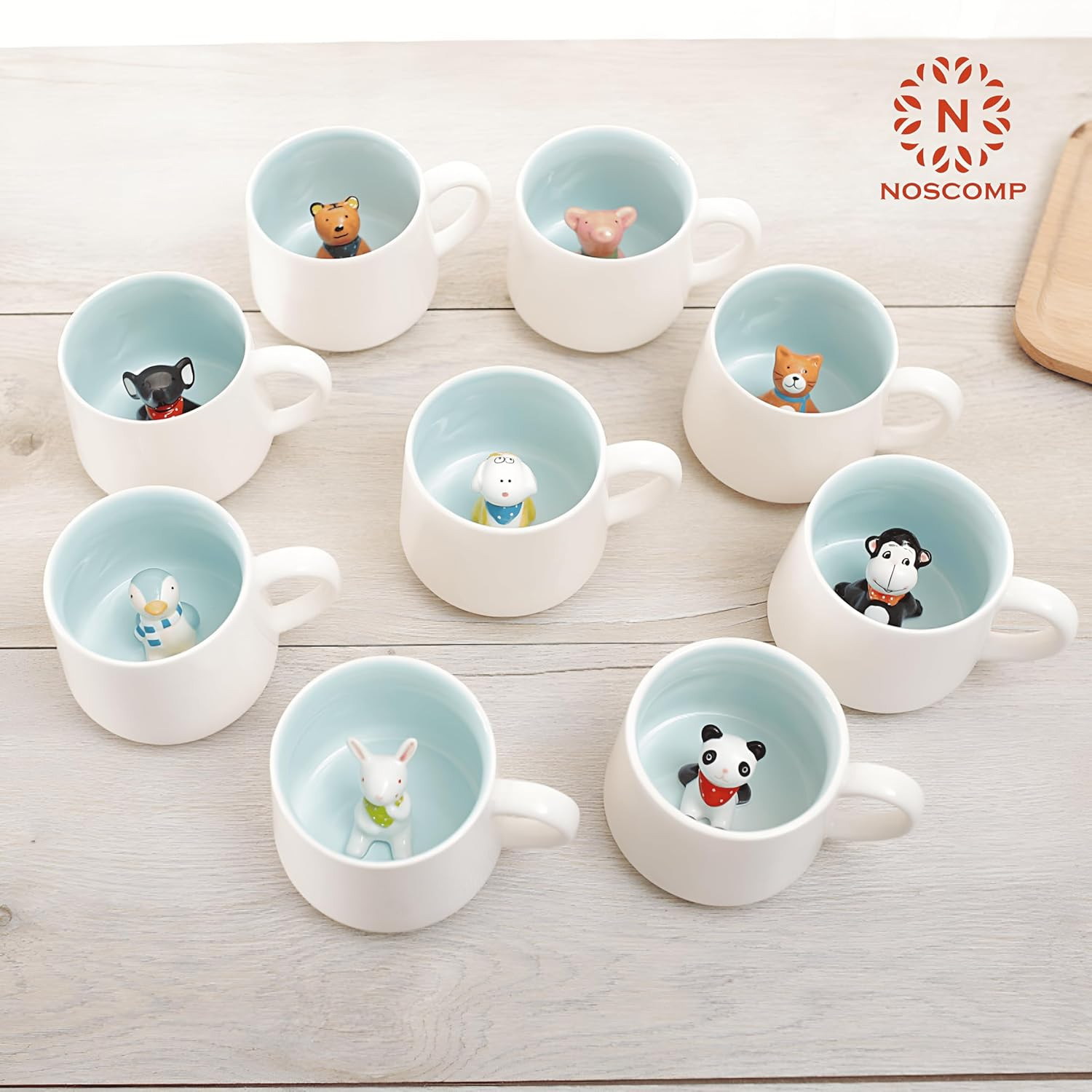 3D Animal Cup Coffee Mug Comes with a Cute Inside Creative Morning Mug Animal Cup for Hot and Cold Tea Milk Coffee Perfect for Kids (Monkey) (Ceramic)
