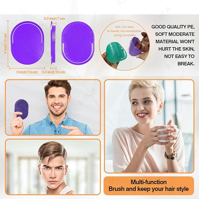 Pocket Palm Combs Multicolor Set for Hair & Beard Massage | Hand Grip Hair Shampoo Massage Comb Flat Brush for Men And Women Portable