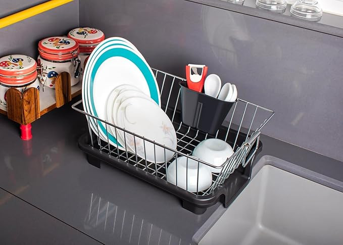 RADIANT Basket Drainer & Dish Drainer Basket for Kitchen/Utensil Stand for Kitchen/Dish Drying Rack with Drainer/Bartan Stand/Dish Rack (Stainless Steel)