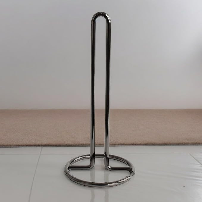 WOOD ART STORE Metal Black Tissue Roll Paper Holder/Paper Towel Holder for Home, Paper Roll Dispenser for Bathroom and Dining Table (Round Cut)