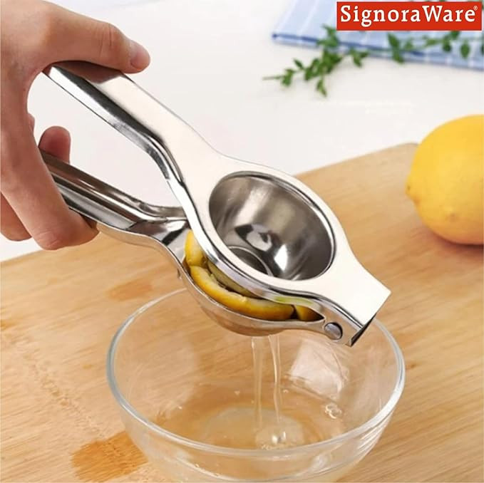 Signoraware Lemon Squeezer with Bottle Opener | Food Grade Stainless Steel | Rust Resistant & Easy to Use | Ideal for Kitchen & Bar Use | (Set of 1 | Silver | Compact Design)