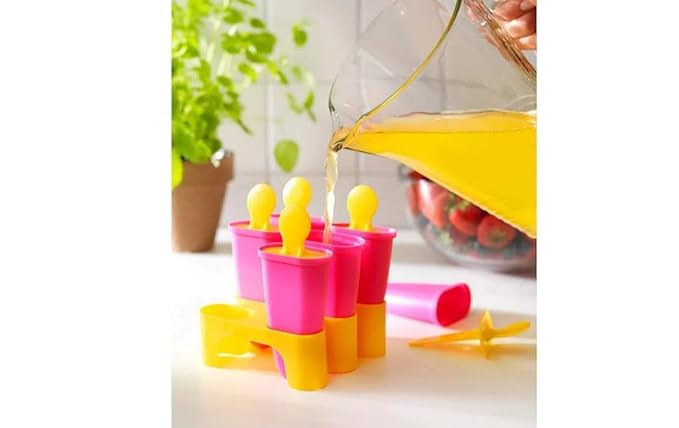 Ikea Ice Lolly Mould/Maker, Pack of 6, Fill with Juice, Fruits, Icecream. Height:10 cm (Polypropylene Plastic)