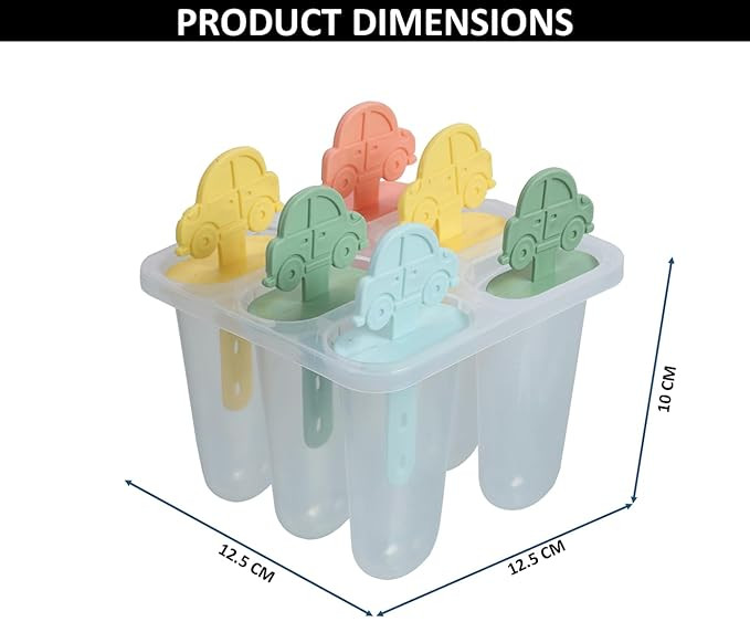 Plastic Popsicle Maker for Kids I Reusable Ice Pop Maker I 6 Cavities Frozen Ice Cream Maker Mould, 15X10X8 Cm (Model-2)699