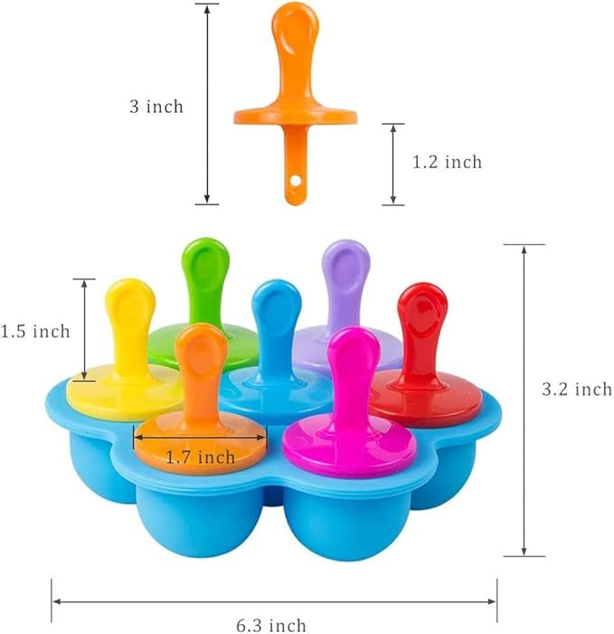 Silicone Popsicle Mold BPA Free Ice Pop Maker Ice Cream DIY Pop Molds.IC7-1 (Blue)
