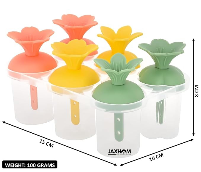 Plastic Popsicle Maker for Kids I Reusable Ice Pop Maker I 6 Cavities Frozen Ice Cream Maker Mould, 15X10X8 Cm (Model-1)699