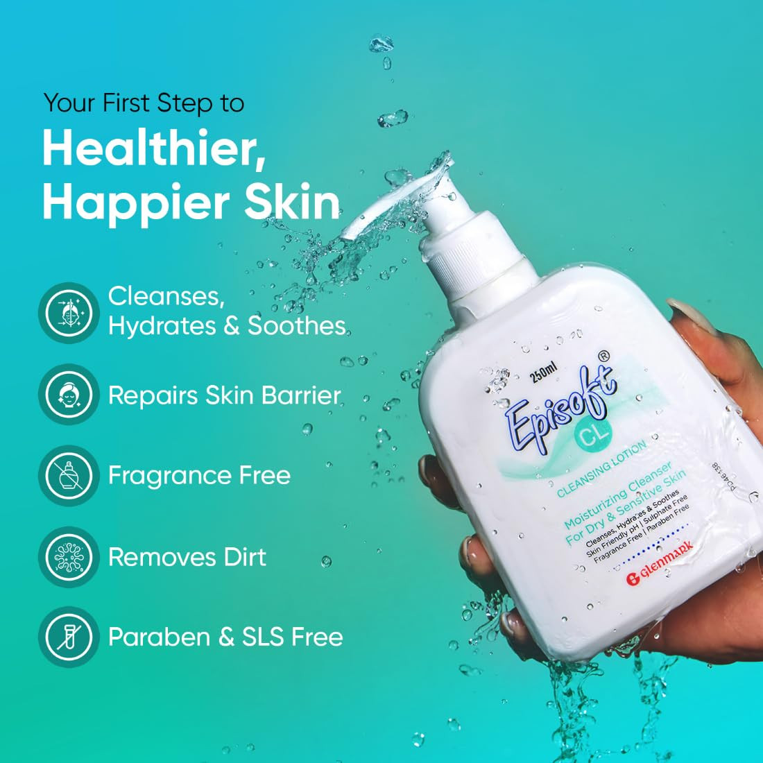 Episoft Cleanser For Dry & Sensitive Skin Type | Daily Gentle Face Cleanser For Men & Women | Fragrance free | Dermatologist Prescribed | 250ml