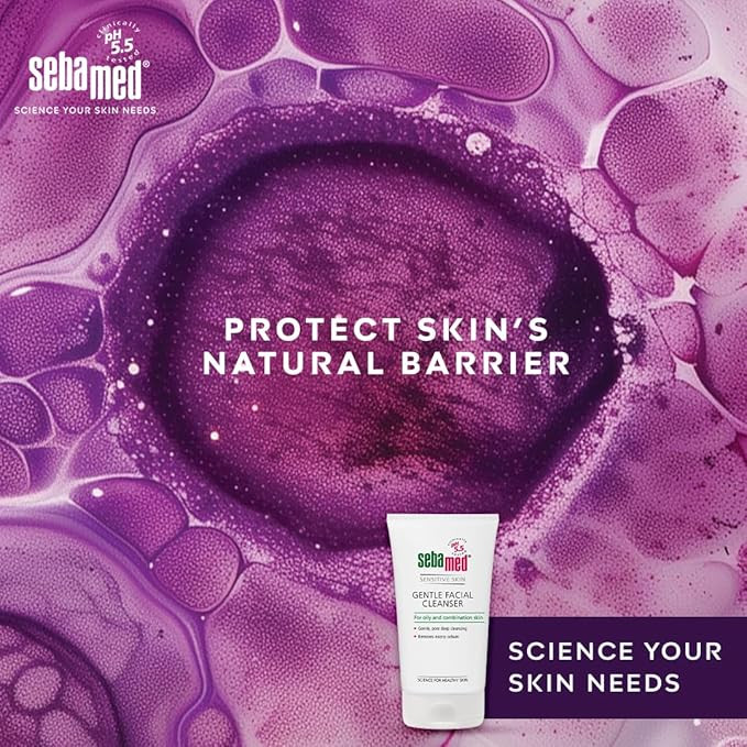 Sebamed gentle facial cleanser for oily & combination skin | pH5.5 | Daily Face Wash for acne prone skin | Provitamin B5 | Gentle foam | Protect skin's natural barrier, 150ml