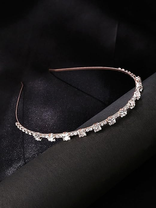 Yellow Chimes Hair Band for Girls & Women Hair Accessories for Women Hairband for Women Head Band Bridal Crystal Headpeice Hairband