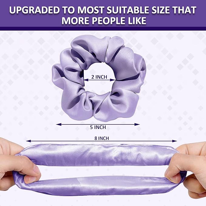 Miley Luxury Satin Scrunchies for Women/girls | Pack of 12 |Exact Colors as Pic, | Plain Pastel Shades | Anti hair breakage, scrunchies set (Prism) (Pack of 12)