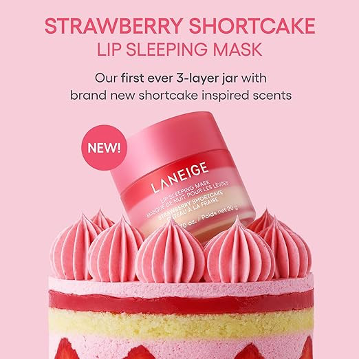 Laneige Lip Sleeping Mask | Moisturizing Lip Treatment with Vitamin C + Shea Butter for Soft Hydrated Lips | Overnight Repair | Lip Balm For Dry Chapped Lips| Lasting Hydration