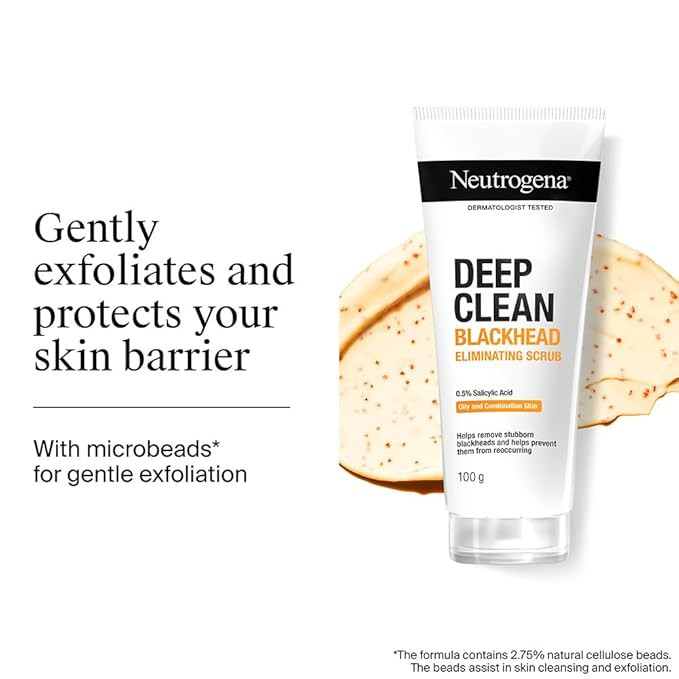 Neutrogena Deep Clean Scrub Blackhead Eliminating Daily Scrub For Face, 100g