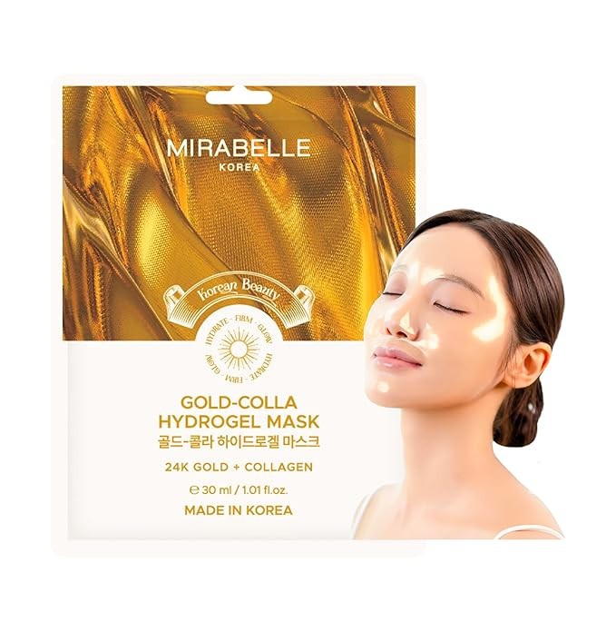 Hydrogel Gold-Collagen Face Mask | Korean Glass Skin | Deep Hydration, Reduces Pigmentation, Anti-Aging & Minimize pores | All skin types | Pack of 1