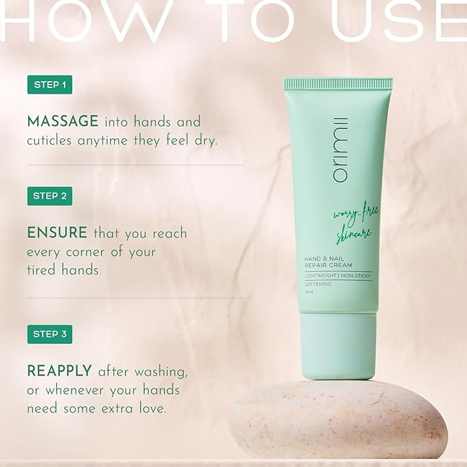 Orimii Nail & Hand Cream for Women With Shea Butter & Alpine Berry | Strengthens Nails, Repairs Cuticles & Keeps Hands Soft & Moisturized | Hand Moisturizer for Dry Skin | 100% Safe & Natural (45ml)