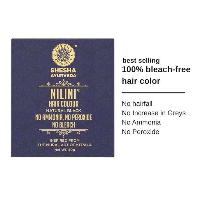 SHESHA NATURALS Shesha Ayurveda Combo Of Ayurvedic Nilini Hair Colour Dark Brown - No Ammonia, No Bleach,No Peroxides, Natural Colour - 40G Pack Of 2 (Brown)