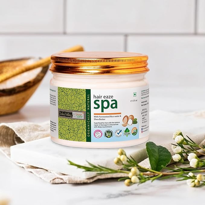 INDUS VALLEY Organically Natural Damage Free Gel Colour Black Herbal Hair Colour with Deep Nourishing Hair Eaze Spa 175ml For Hair Care (220g + 175ml)