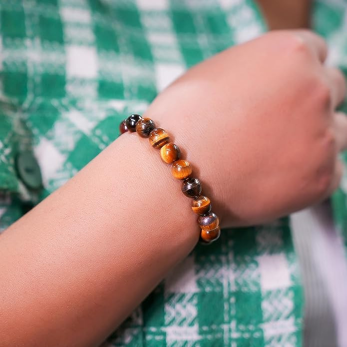 GEMSMANTRA Natural Healing Bracelets For Men & Women, Certified 8mm-10mm Beads for Money Magnet & Wealth Attraction, Prosperity, Success, Protection, Luck, Stress Relief & Emotional Balance